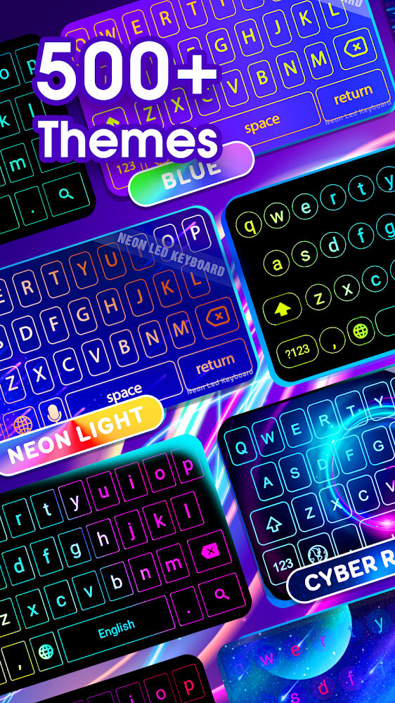 Neon LED Keyboard – RGB Lighting Colors