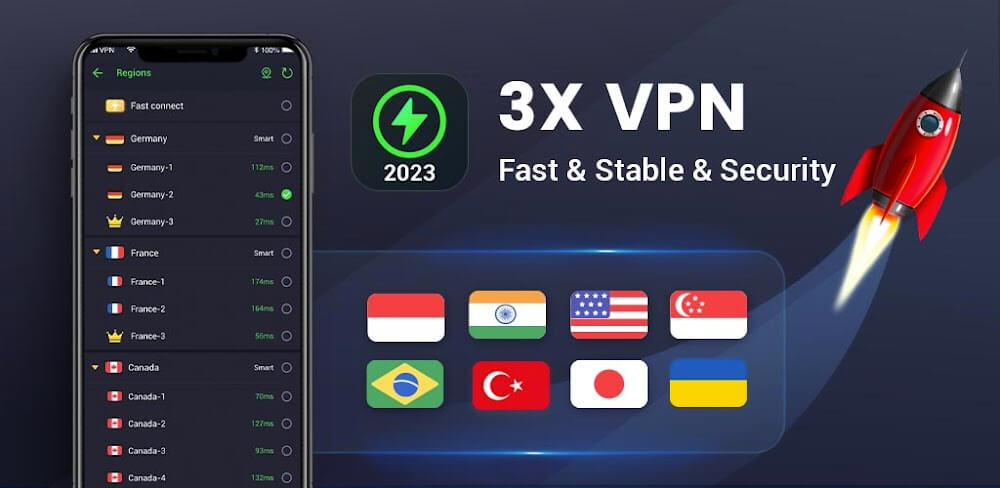 3X VPN MOD APK v5.3.132 (VIP Unlocked) Download