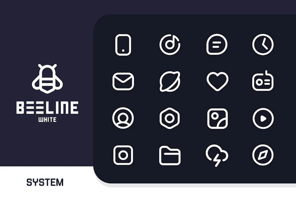 BeeLine White Iconpack