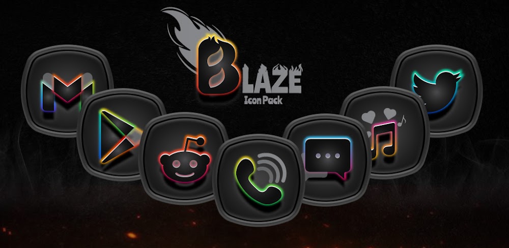 Blaze Dark Icon Pack v3.0.6 APK (Patched) Download