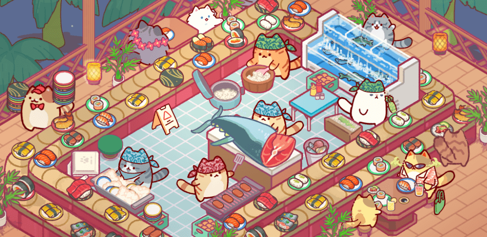 Cat Snack Bar MOD APK v1.0.147 (Unlimited Gems, Staff Speed, No CD) Download